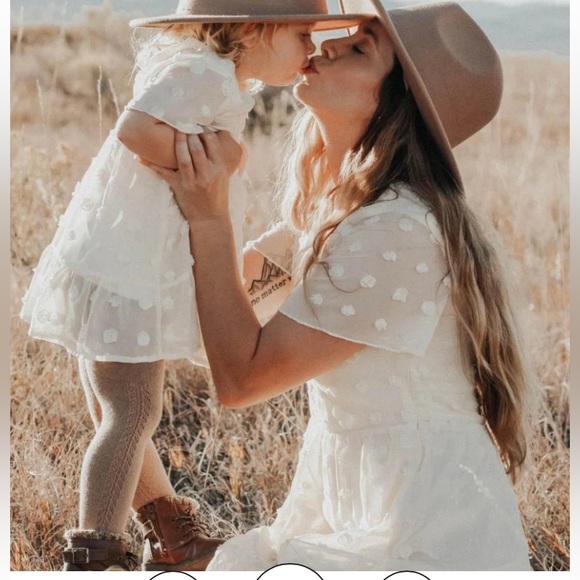 Women’s Baby Doll Dot Dress_Beige /Cream_Small_ Spring Short Sleeve_New_Size 6 - Picture 3 of 8